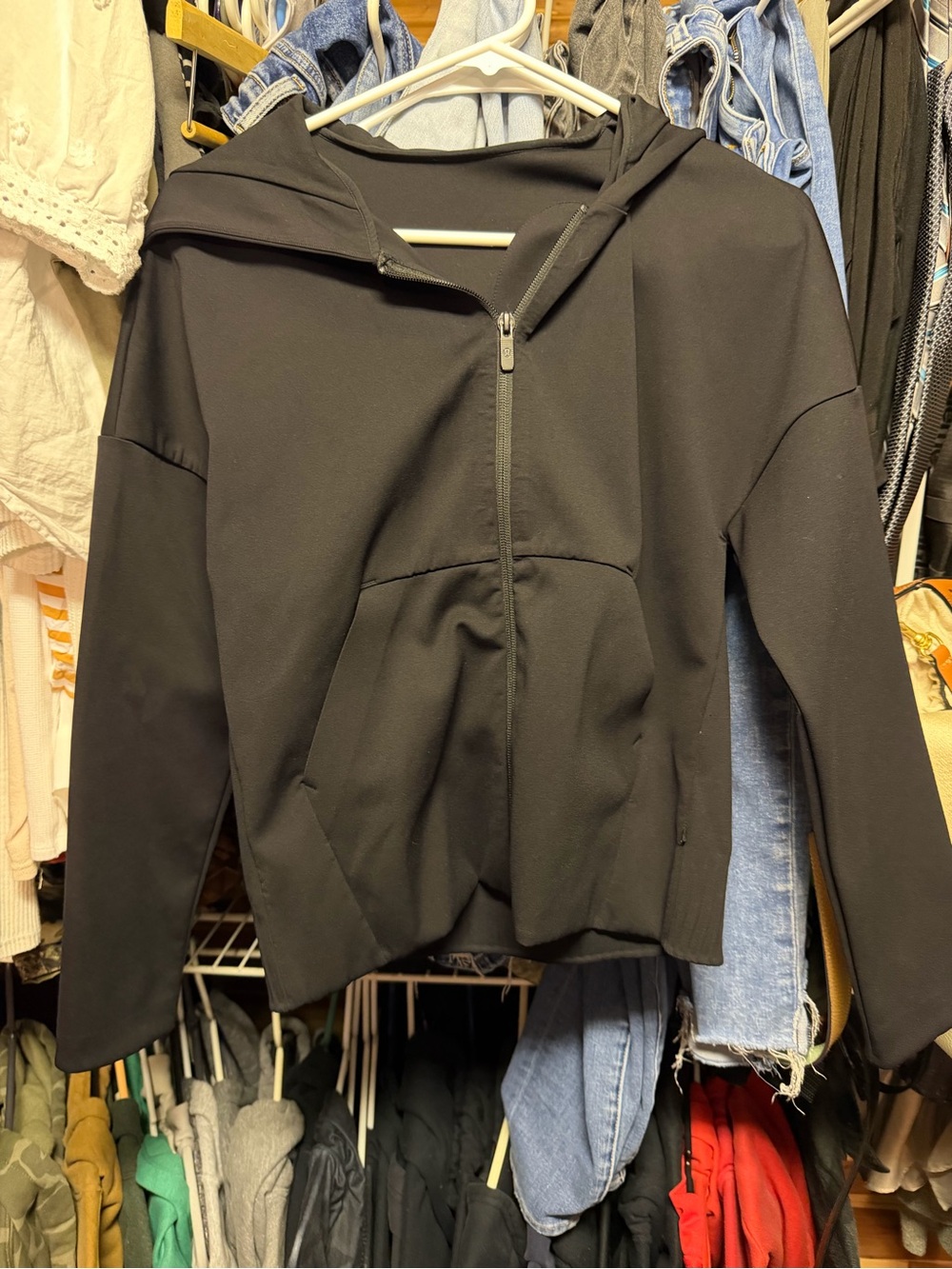 lululemon athletica logo Black Hooded Zip Jacket